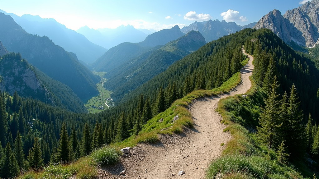 A scenic running trail view